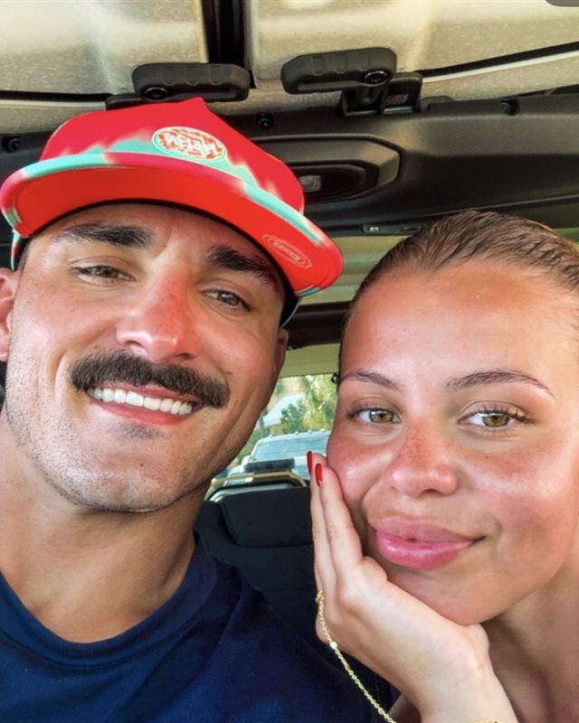 Selfie of Hunter and Natalia in the car
